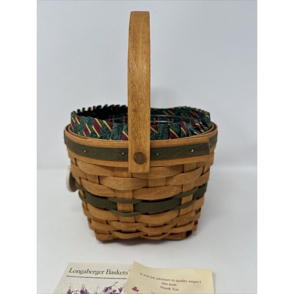 Longaberger Jingle Bell Basket Christmas Collection from 1994 with tie on - Picture 7 of 11